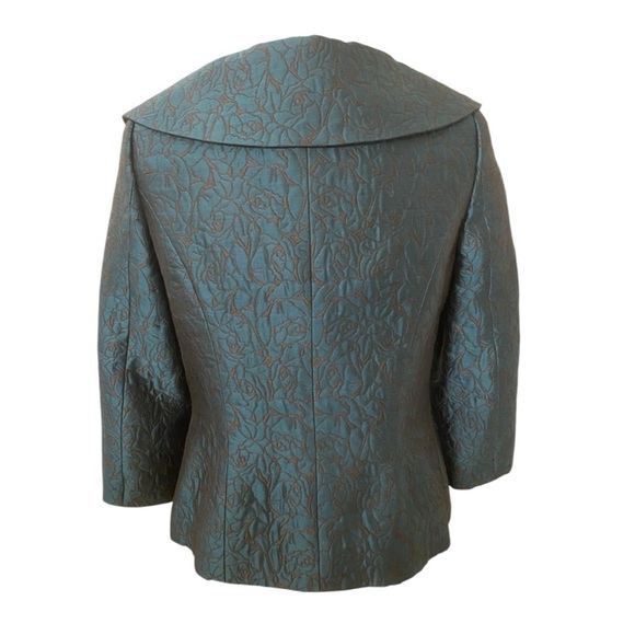 Barbara TFank Womens Jacquard Textured Green Jacket - Picture 3 of 7